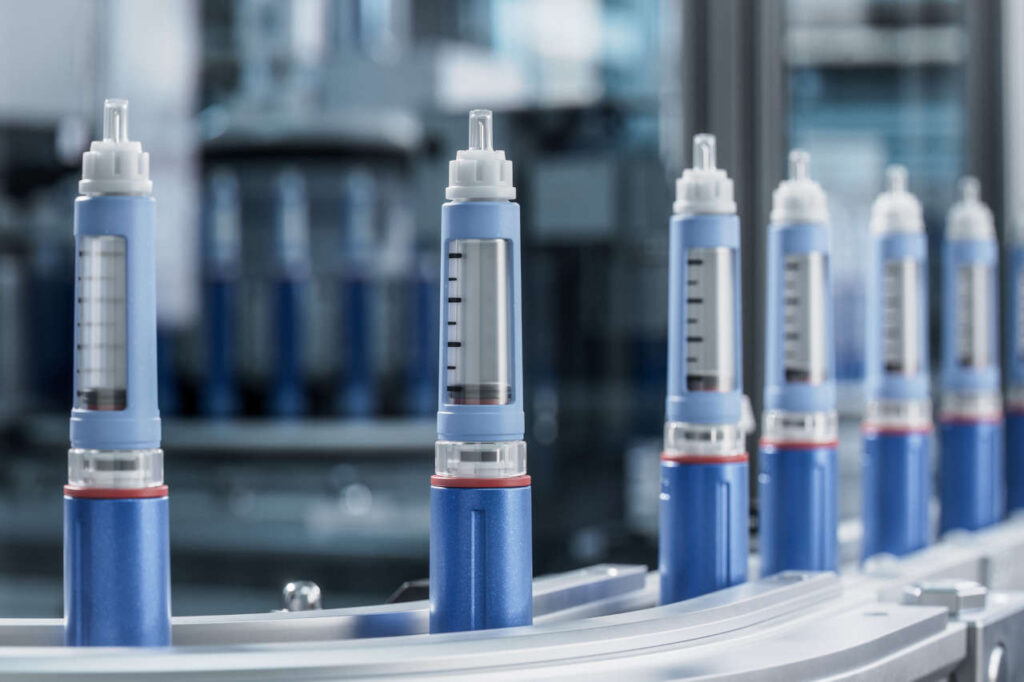 Biologics being manufactured at a medical production plant
